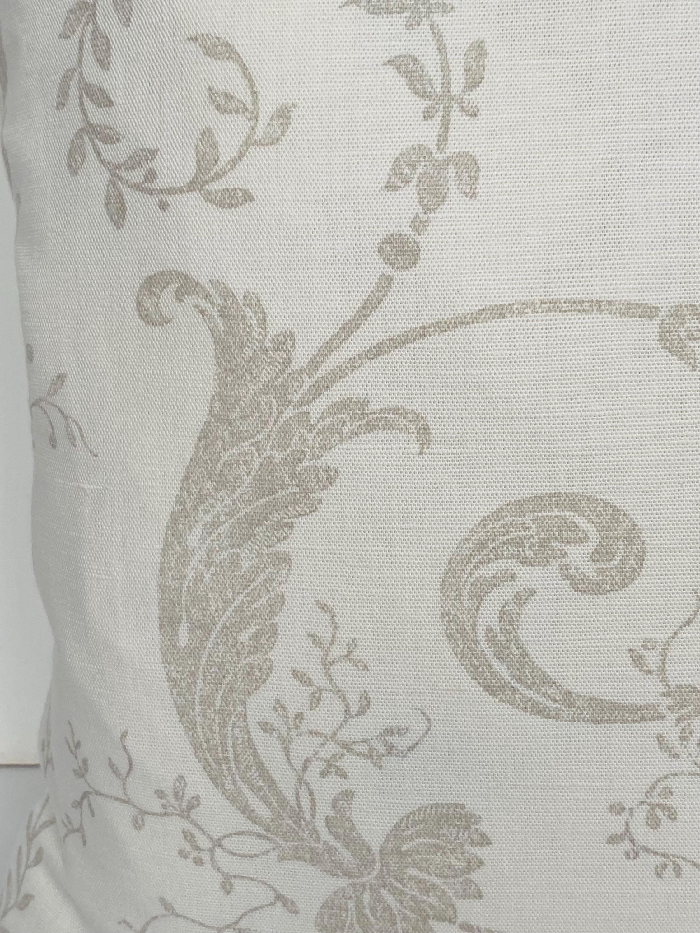 Laura Ashley Josette Dove Grey Off White Cushion, backed with Laura Ashley Austen Off White. Handmade with Zip Fastening.