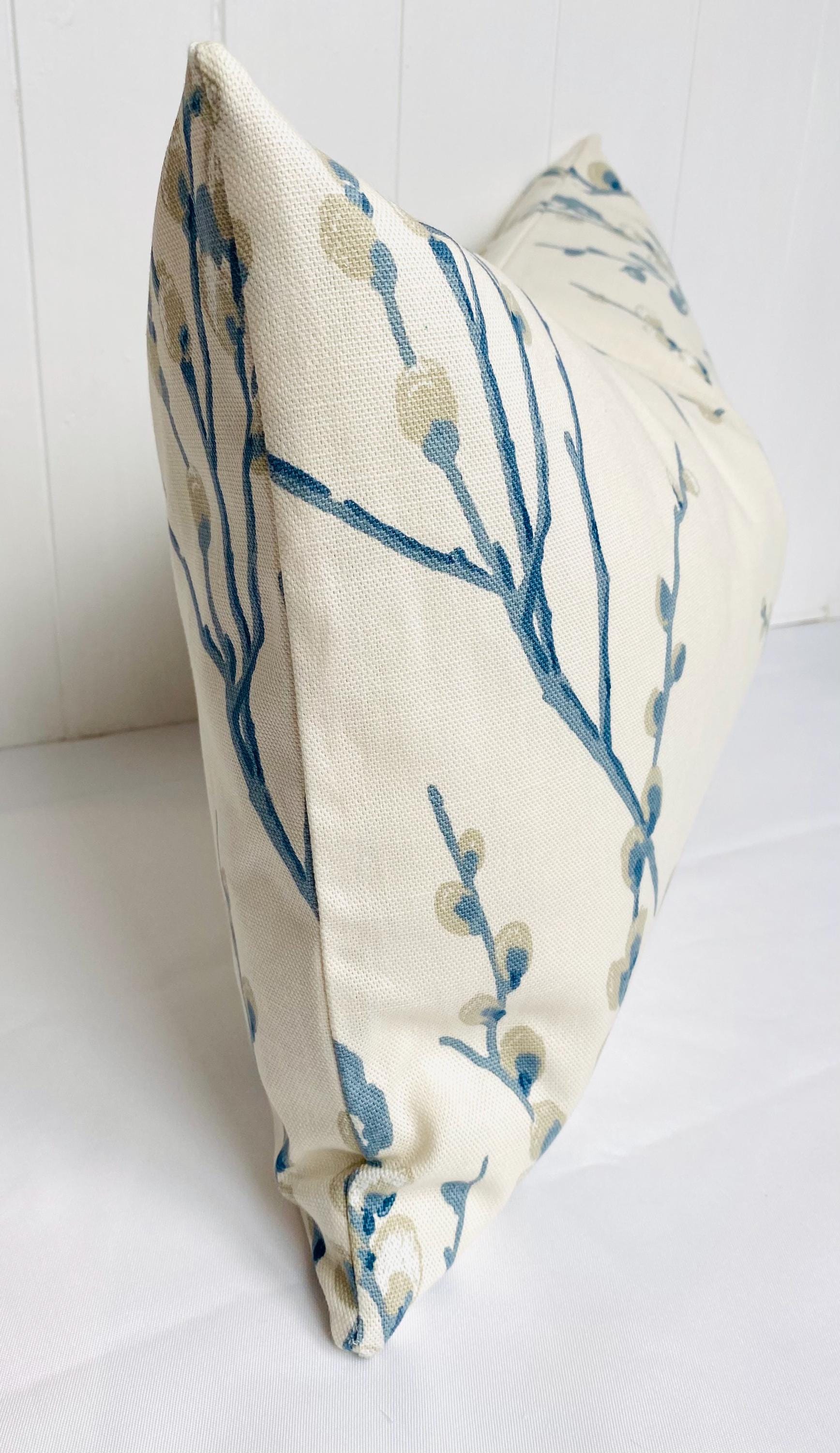 Laura Ashley Pussy Willow Blue Seaspray Cushion : Handmade with a Zip Fastening
