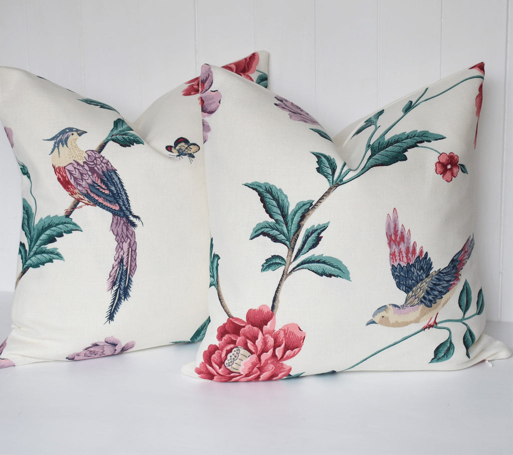 Laura Ashley Elveden Cranberry Cushion, Handmade with a Zip Fastening