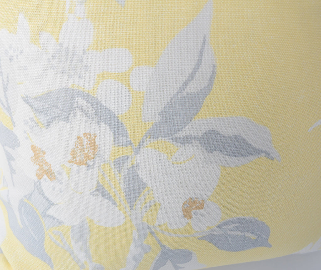 Laura Ashley Yellow Floral Cushion: Handmade Apple Blossom with Zip Closure