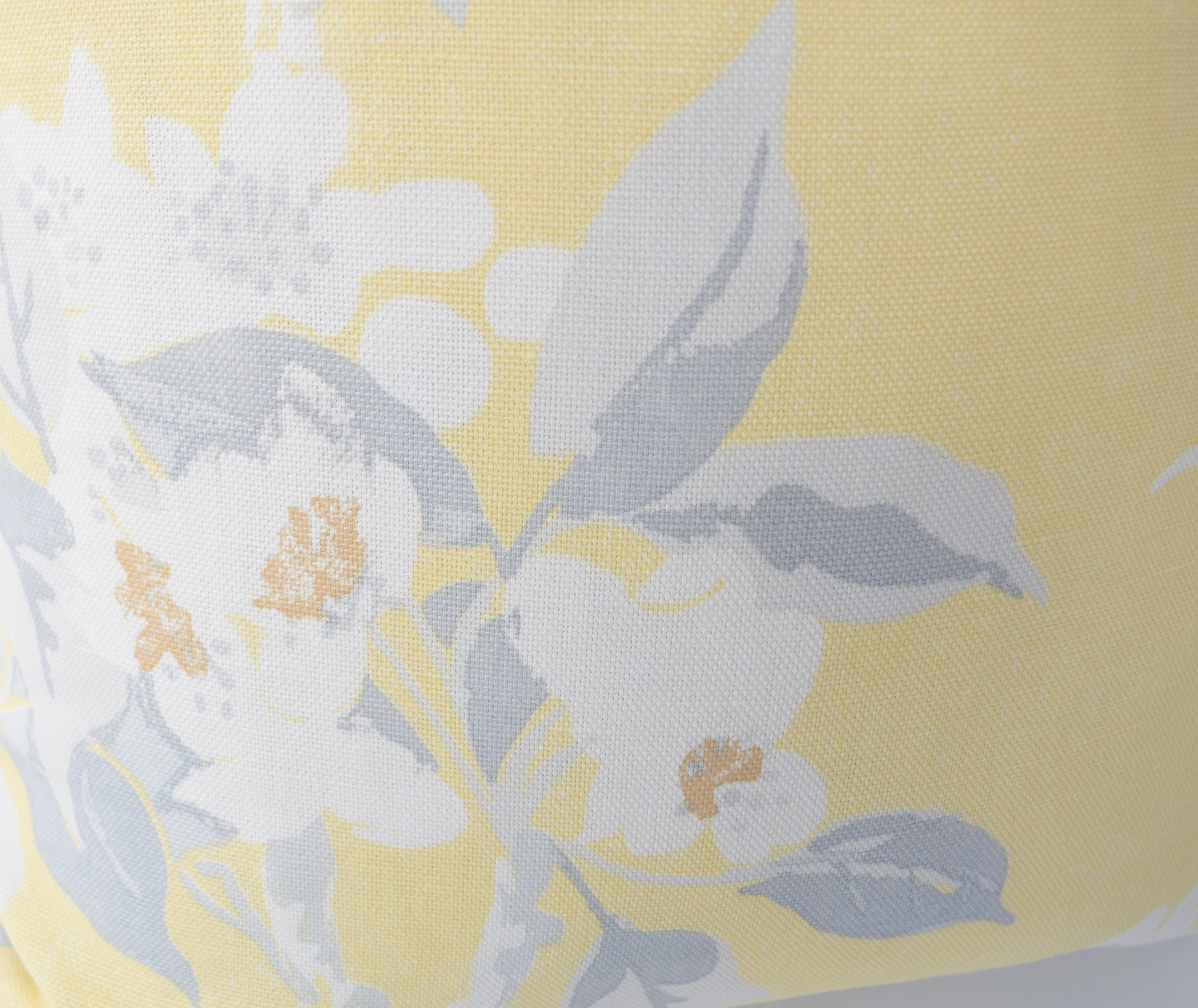 Laura Ashley Yellow Floral Cushion: Handmade Apple Blossom with Zip Closure