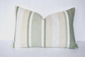 Laura Ashley Awning Stripe Cushion : Hedgerow Green, Linen Blend 18" by 12"
