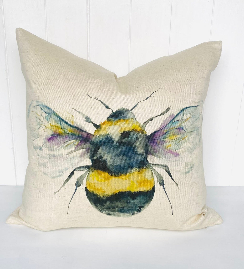 Voyage Maison Bee Cushion, Handmade and backed with Organic Cotton Fabric with a zip fastening