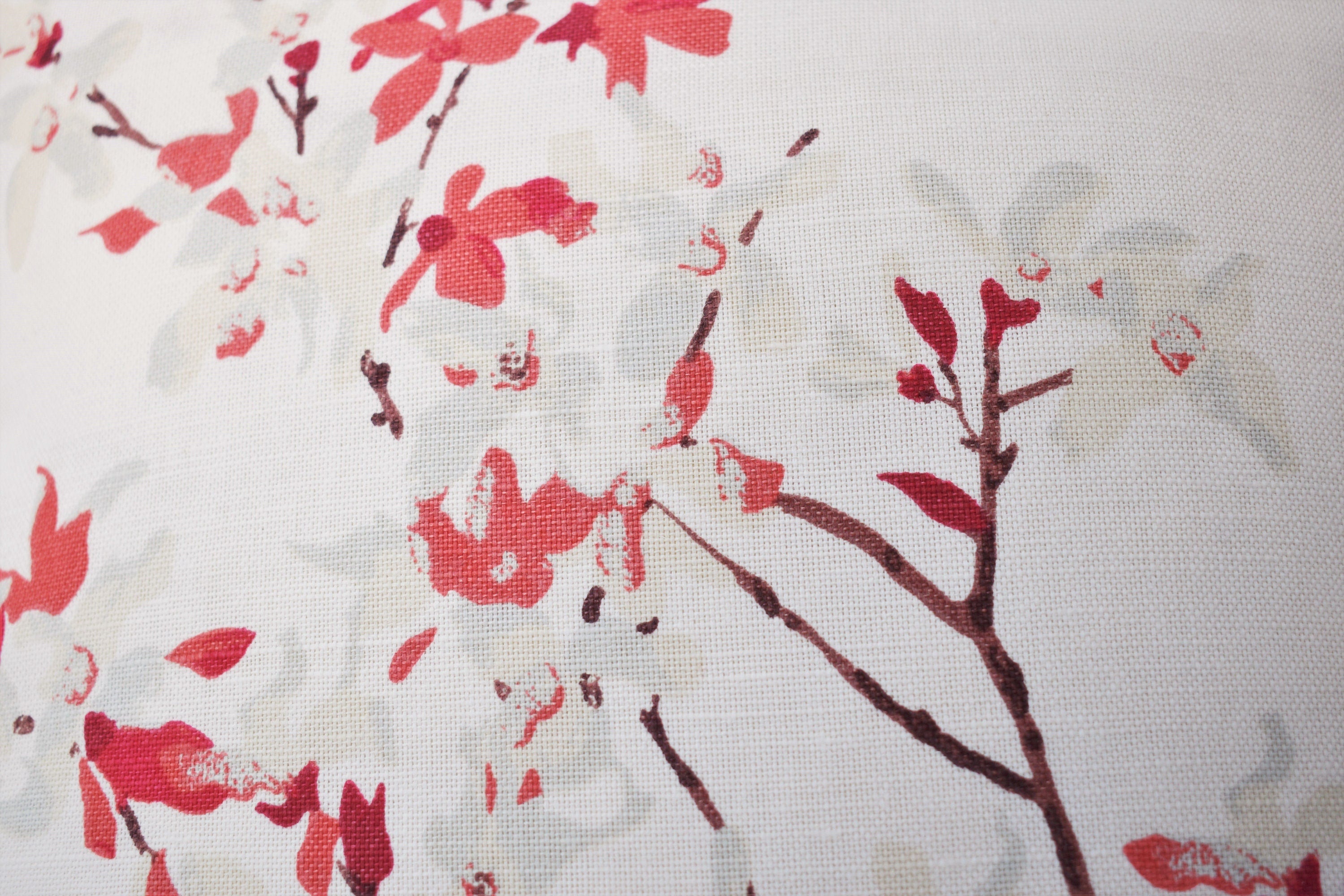 Laura Ashley Floral Cushion: Forsythia Rosehip Rectangle Handmade with a Zip Fastening