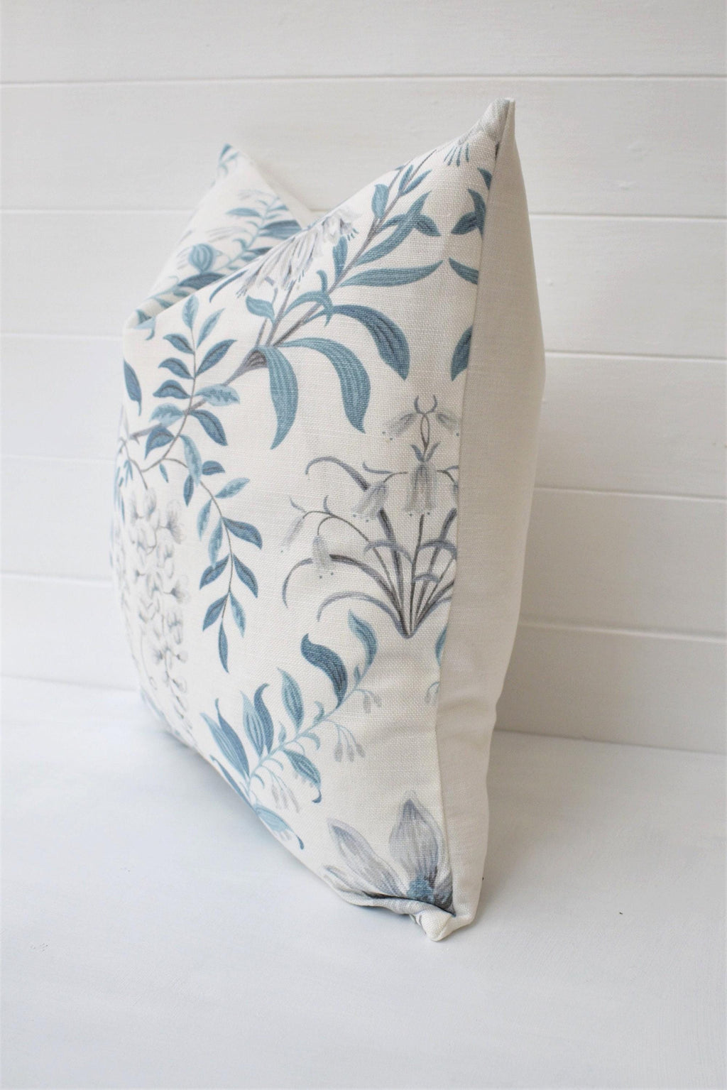 Laura Ashley Parterre Seaspray Cushion : Floral Blue Pillow 16"
