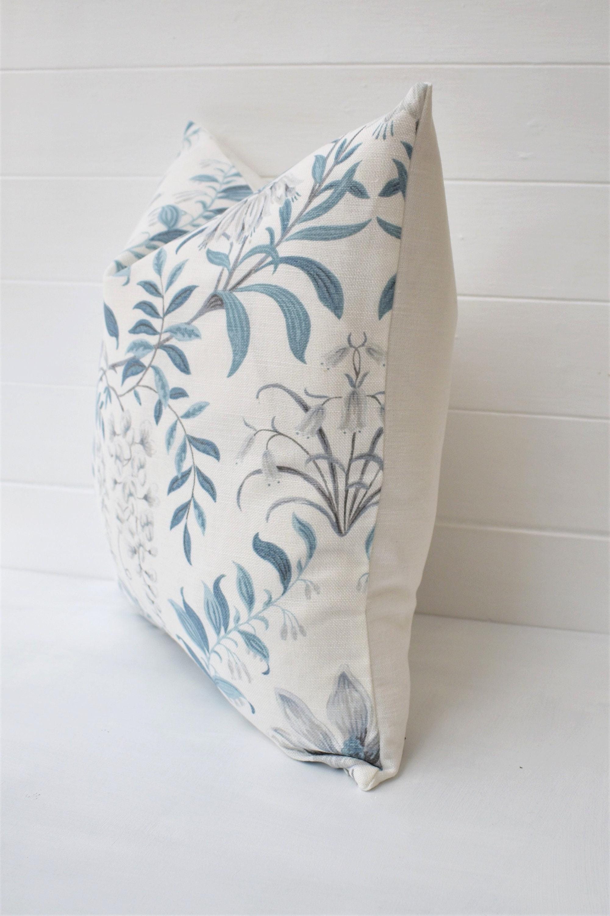 Laura Ashley Parterre Seaspray Cushion : Floral Blue Pillow 16"