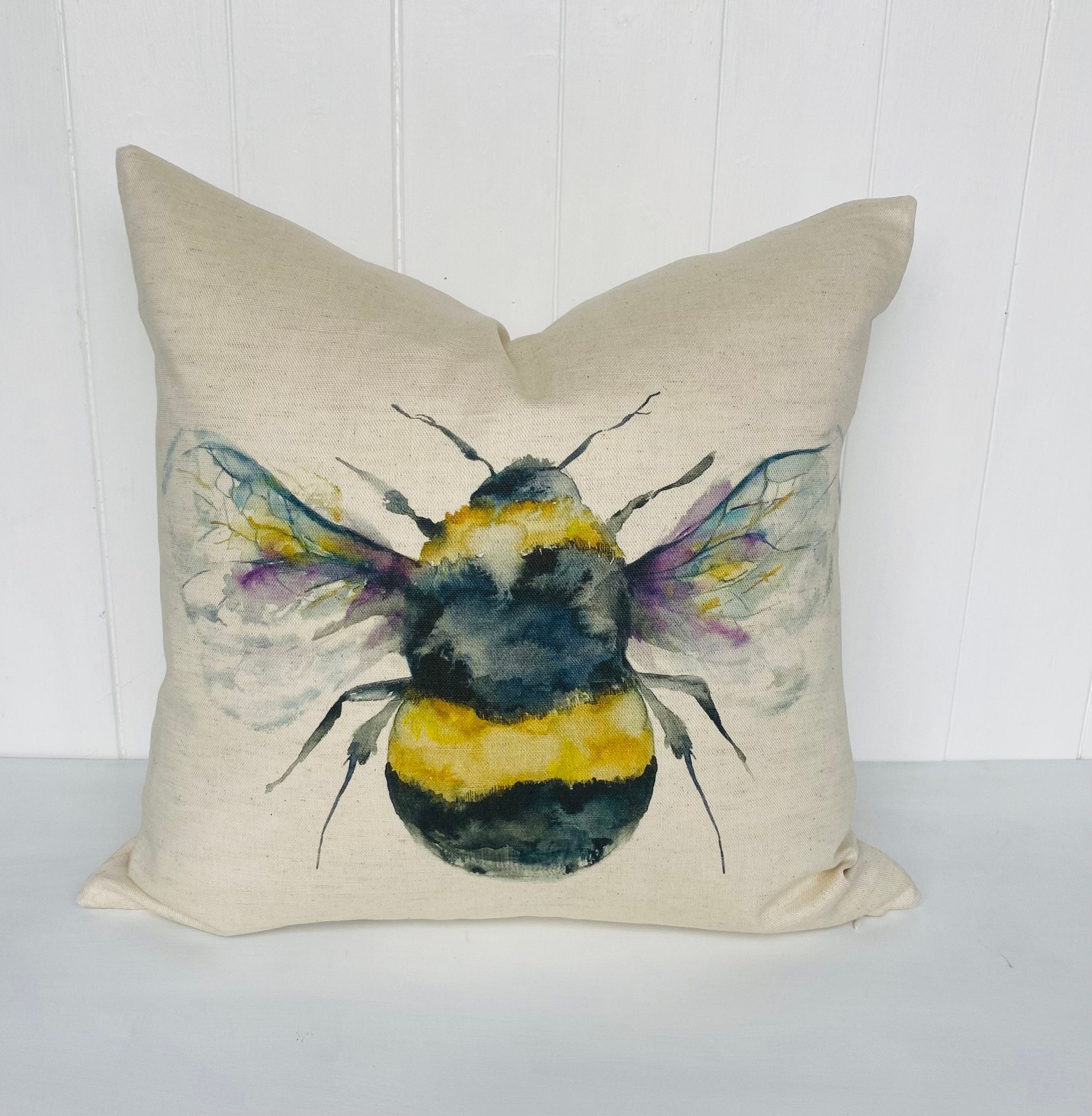 Voyage Maison Bee Cushion, Handmade and backed with Organic Cotton Fabric with a zip fastening