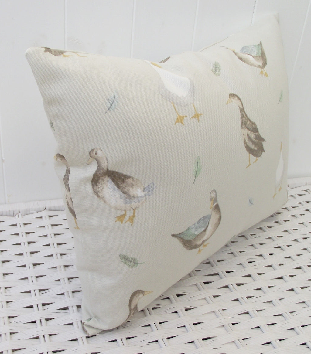 Ducks Country Cushion, Jenny Duck Fabric on both sides with Zip a Fastening