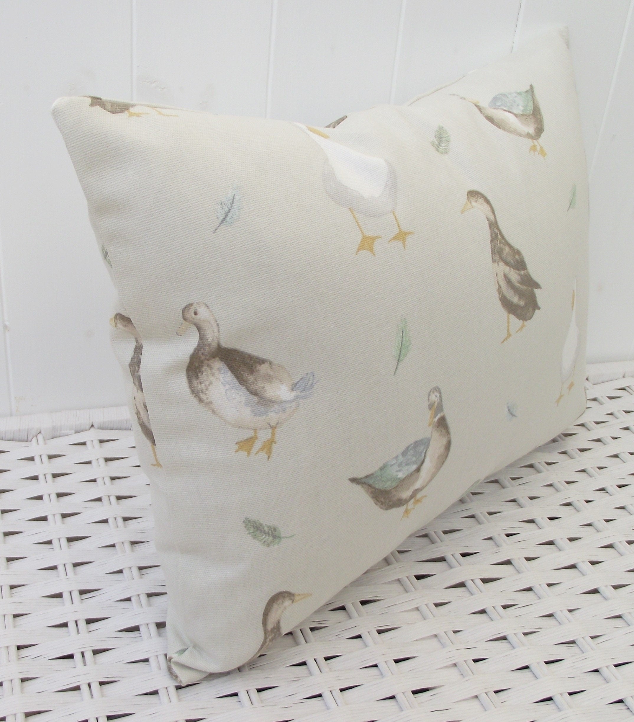 Ducks Country Cushion, Jenny Duck Fabric on both sides with Zip a Fastening