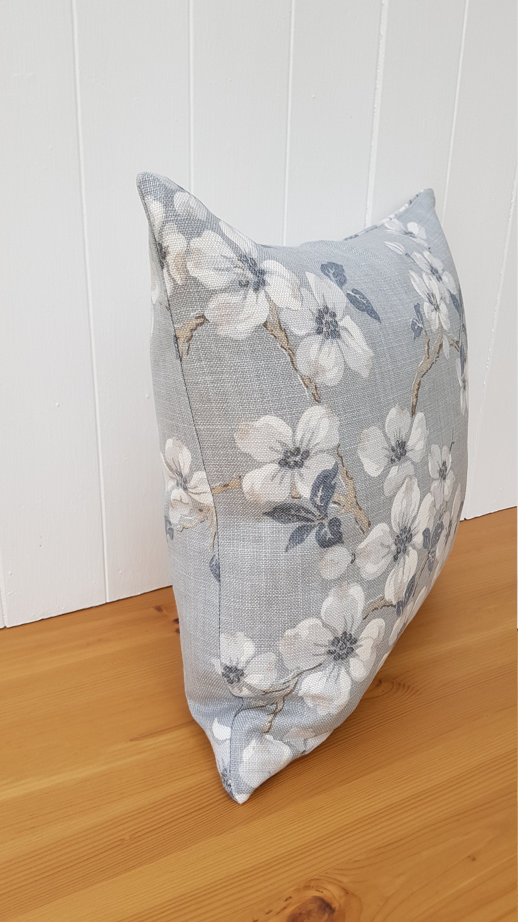 Handmade Laura Ashley Cushion : Iona Slate Grey on both sides with Zip Closure