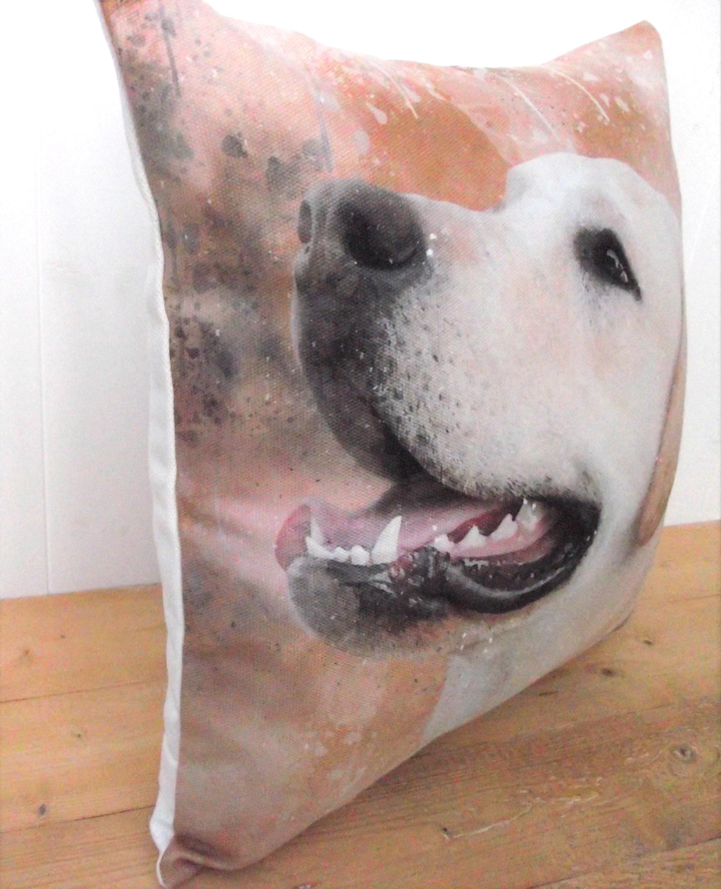 Golden Labrador Pillow, Watercolor Dog Cushion, UK Artist Cushion, Cover only or Cover + Pad