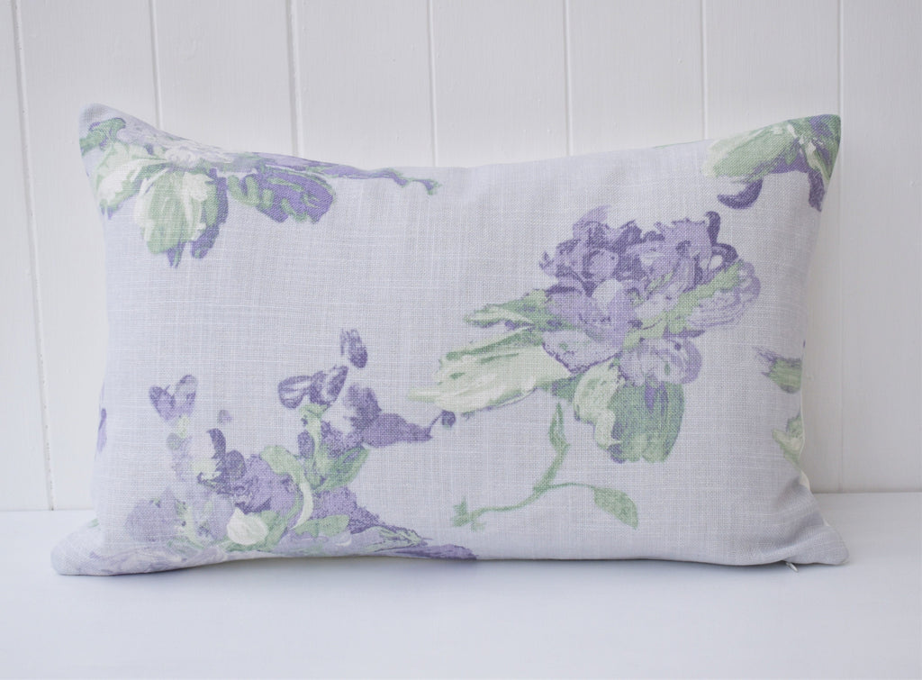 Laura Ashley  Violetta Silver White Cushion, Handmade with a Zip Fastening