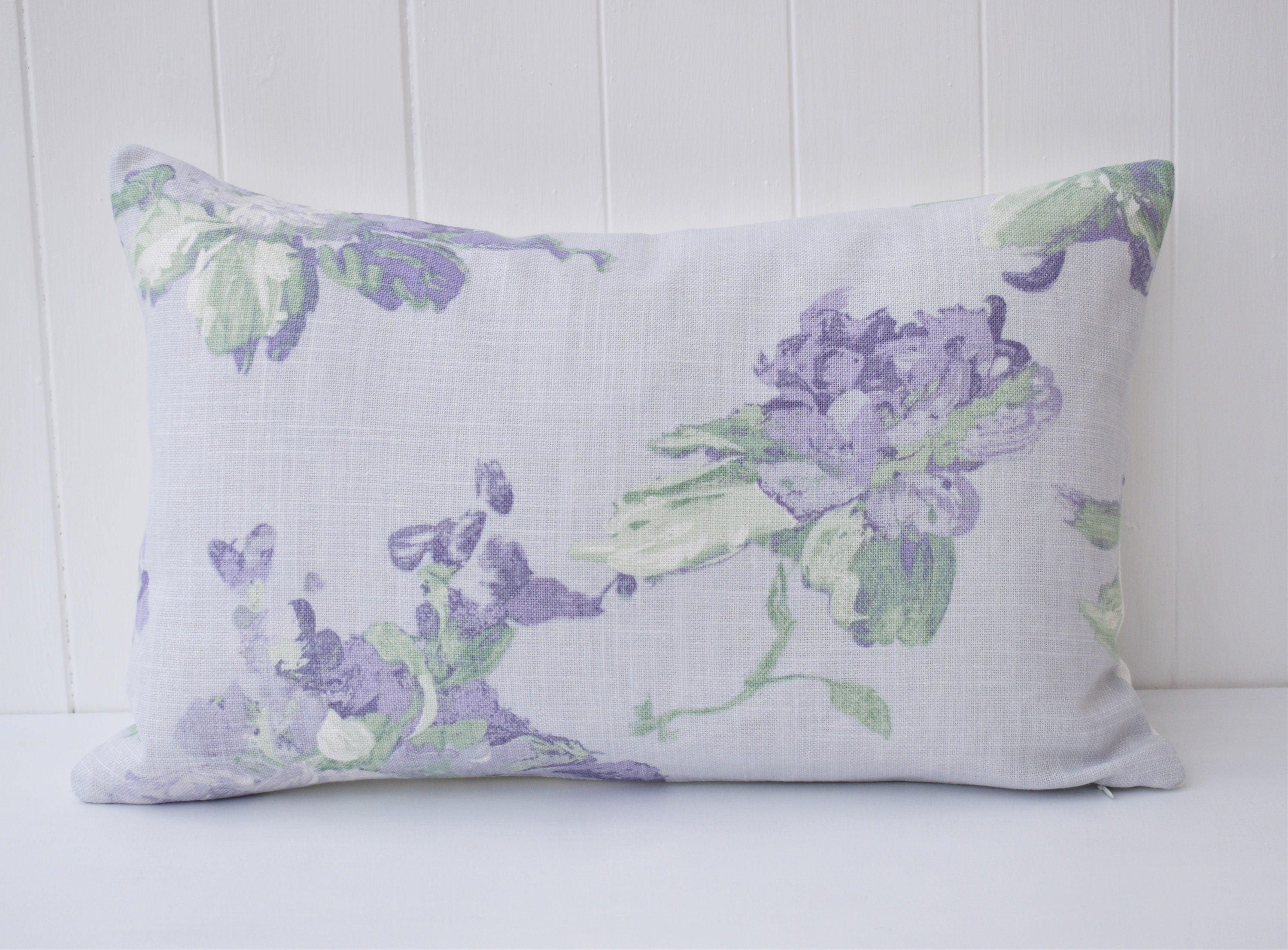 Laura Ashley  Violetta Silver White Cushion, Handmade with a Zip Fastening