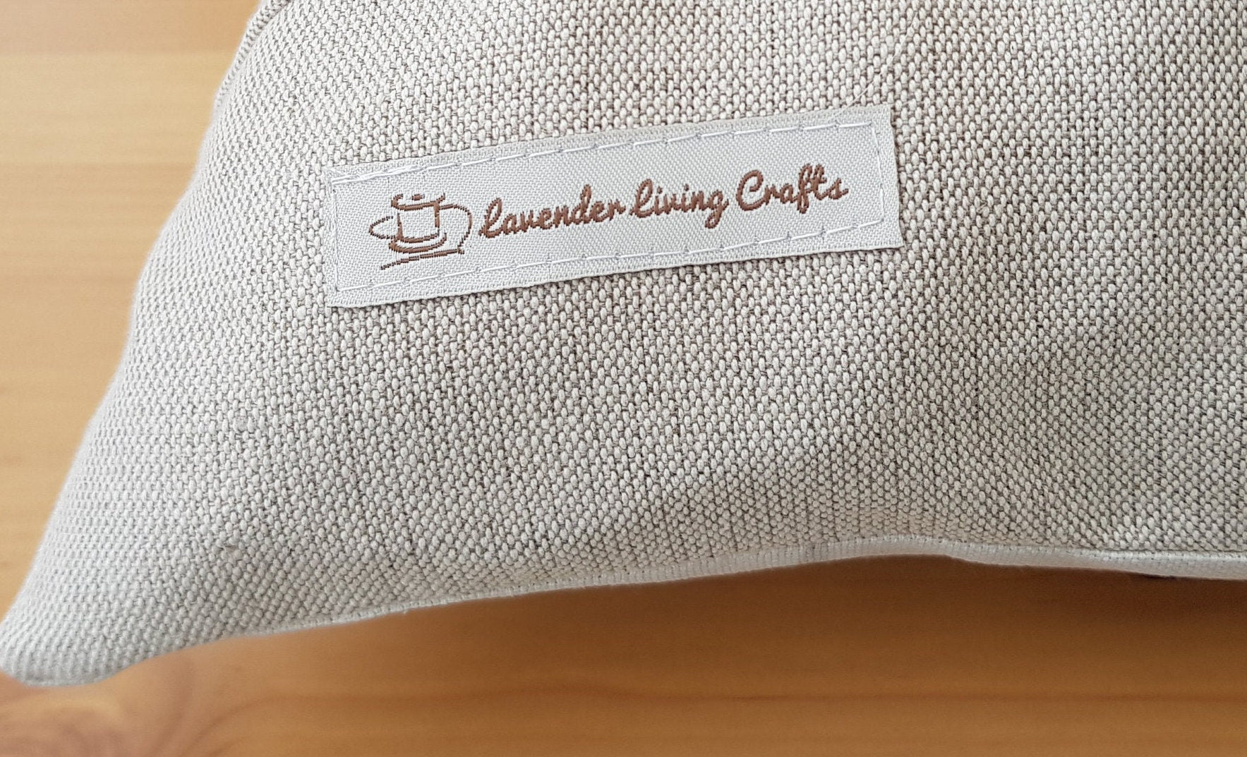 Handmade Laura Ashley Magnolia Grove Natural Cushion : Austen Natural on reverse with Zip Fastening 16"