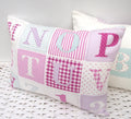 Fryetts Pink Alphabet Cushion: Handmade Nursery Decor