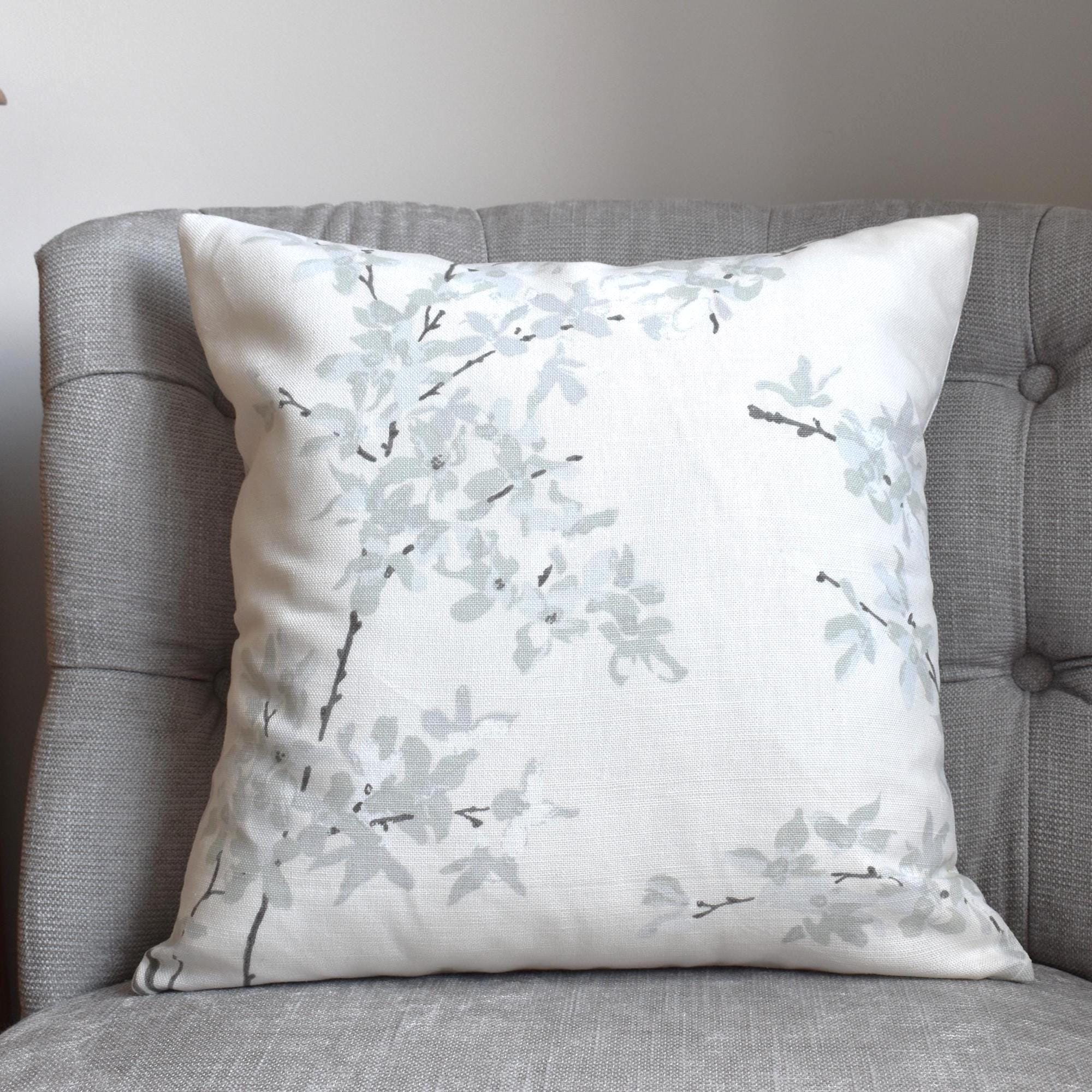 Laura Ashley Floral Cushion, Forsythia Natural on both sides with a zip fastening.