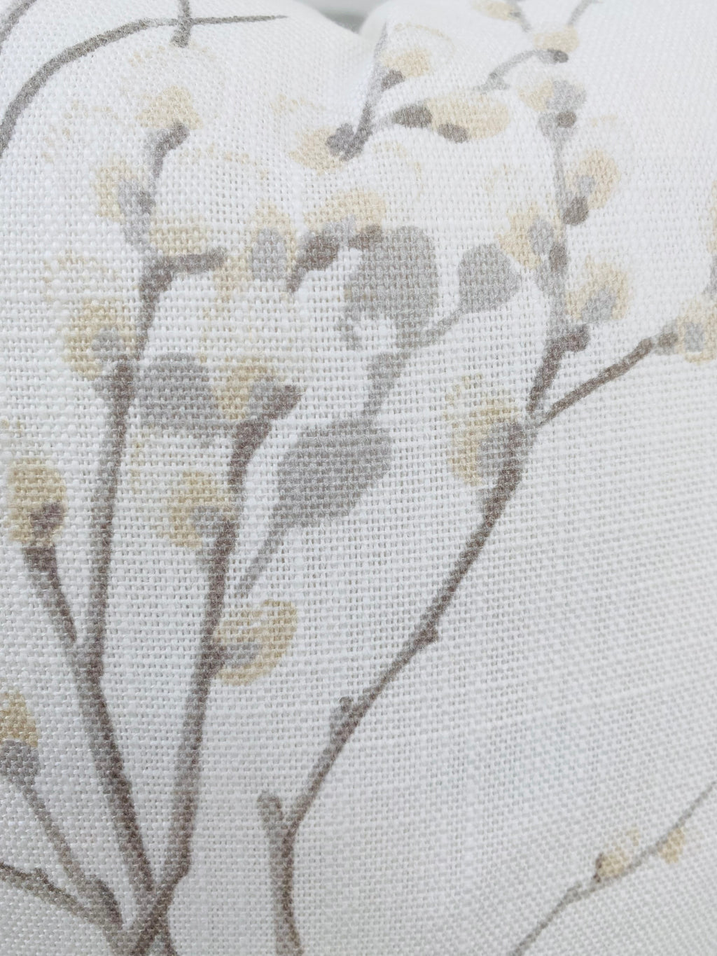 Laura Ashley Pussy Willow Dove Grey Cushion, Off White Dove Grey backed in Laura Ashley Austen Fabric, Handmade with a Zip Fastening, 16"