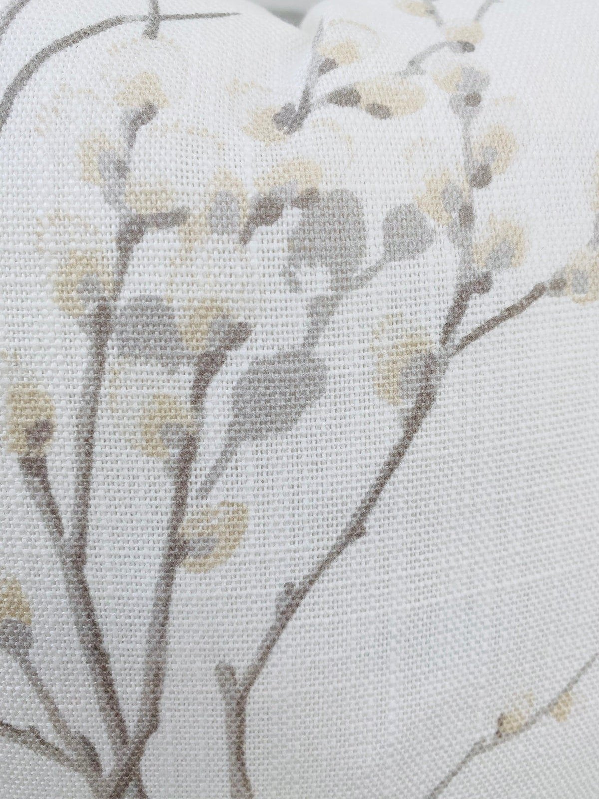 Laura Ashley Pussy Willow Dove Grey Cushion, Off White Dove Grey backed in Laura Ashley Austen Fabric, Handmade with a Zip Fastening, 16"