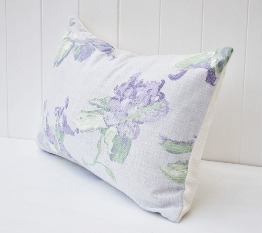 Laura Ashley  Violetta Silver White Cushion, Handmade with a Zip Fastening