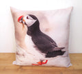Puffin Bird Cushion: Handmade Coastal Pillow, Cover Only or Cover + Pad