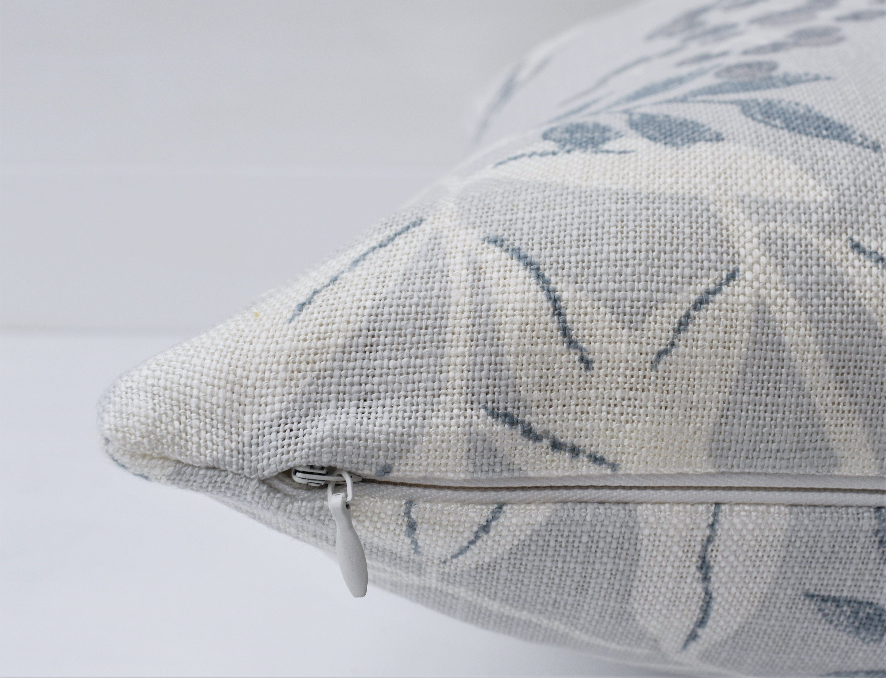 Laura Ashley Silver Cushion : Handmade in Greendale Fabric
