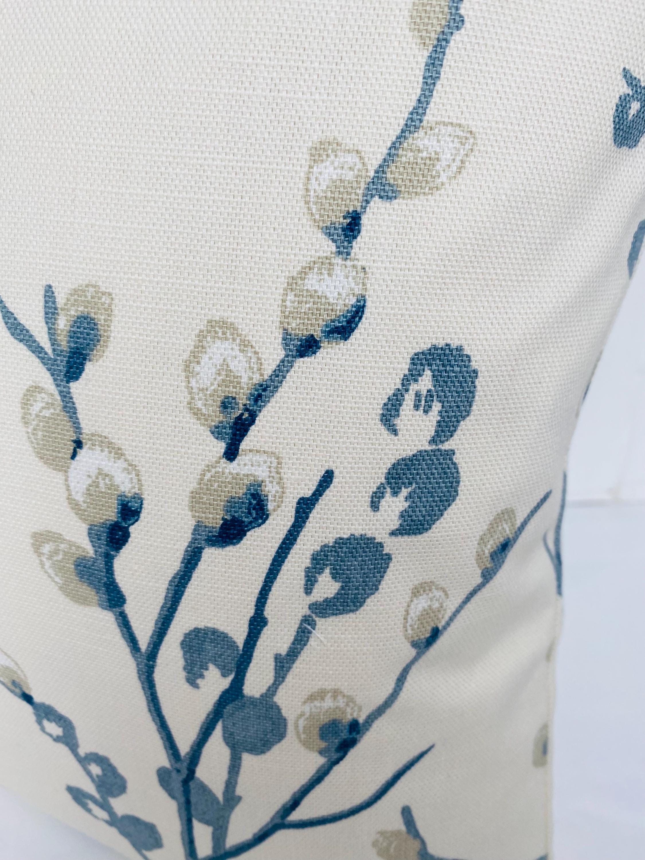 Laura Ashley Pussy Willow Blue Seaspray Cushion : Handmade with a Zip Fastening