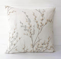 Laura Ashley Pussy Willow Dove Grey Cushion, Off White Dove Grey backed in Laura Ashley Austen Fabric, Handmade with a Zip Fastening, 16"