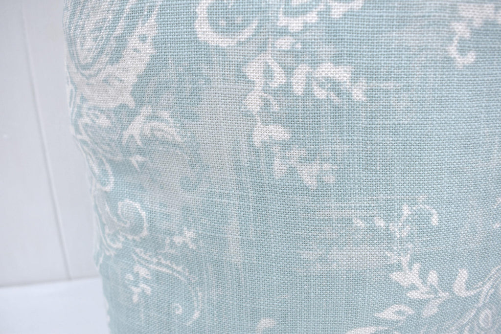Laura Ashley Maddox Duck Egg Cushion : Handmade with Pattern on both sides and zip fastening, 16"