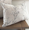 Laura Ashley Pussy Willow Embroidered Steel Grey Cushion, Handmade with a Zip Fastening