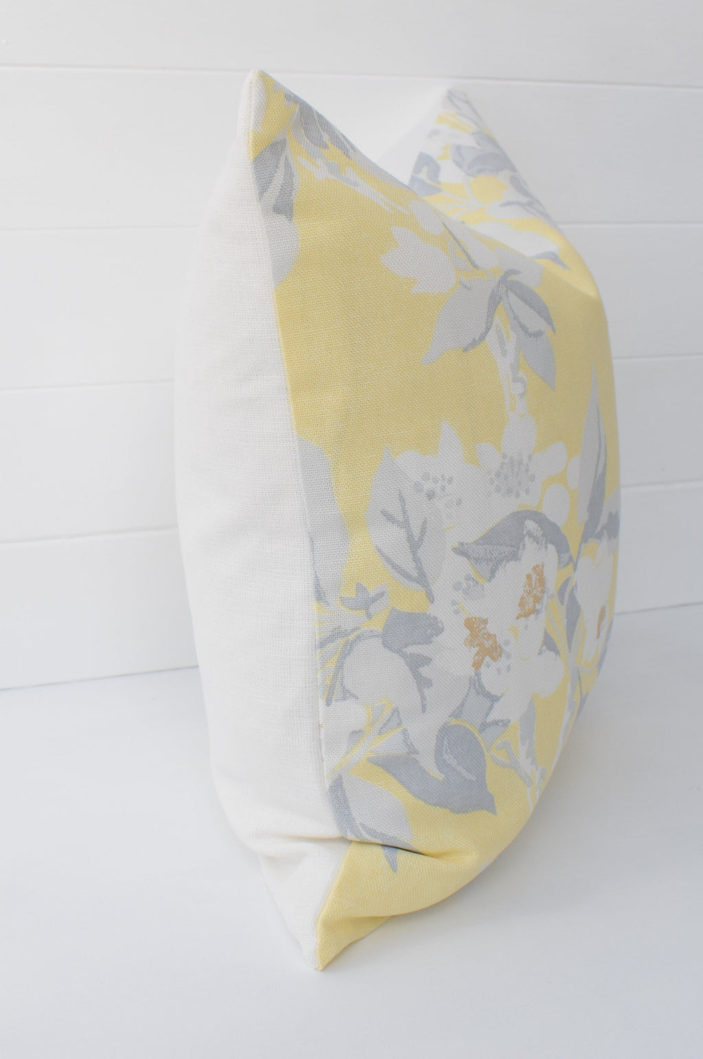 Laura Ashley Yellow Floral Cushion: Handmade Apple Blossom with Zip Closure