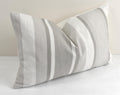 Laura Ashley Dove Grey Awning Stripe Cushion : Handmade with Zip Closure, 18" by 12"