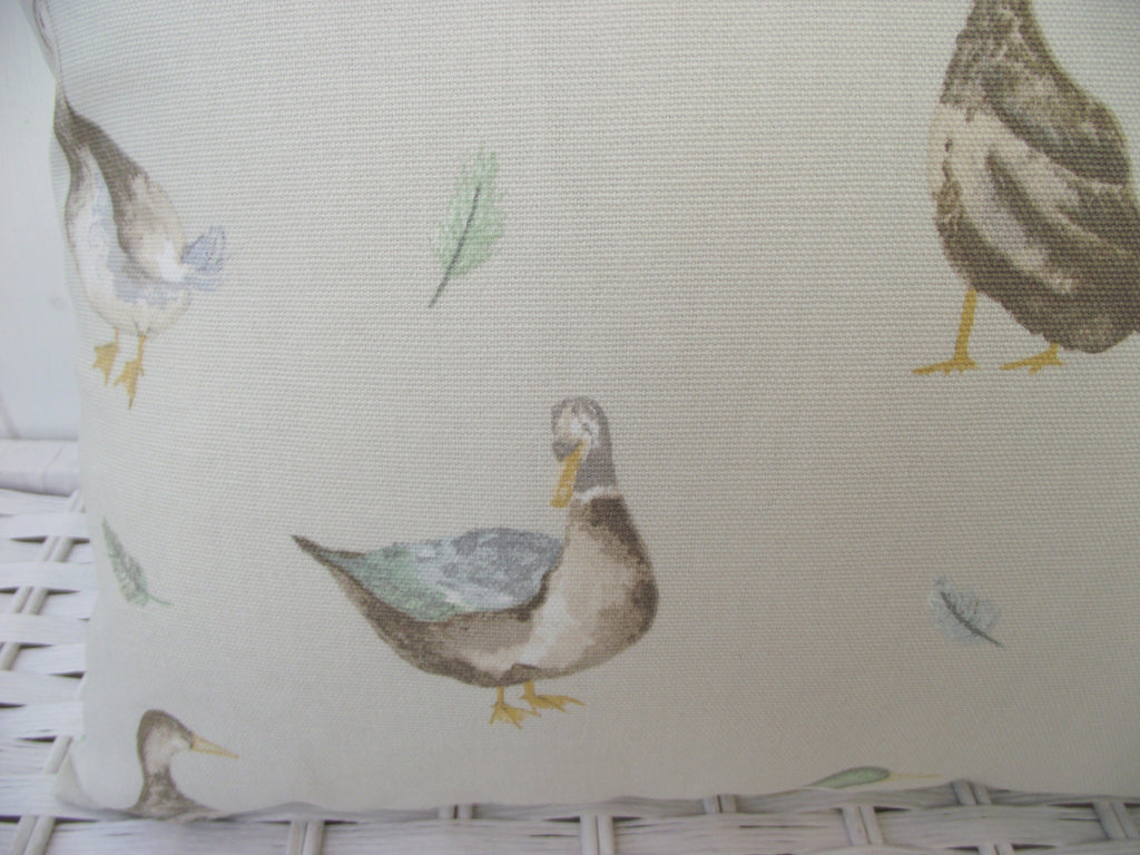 Ducks Country Cushion, Jenny Duck Fabric on both sides with Zip a Fastening