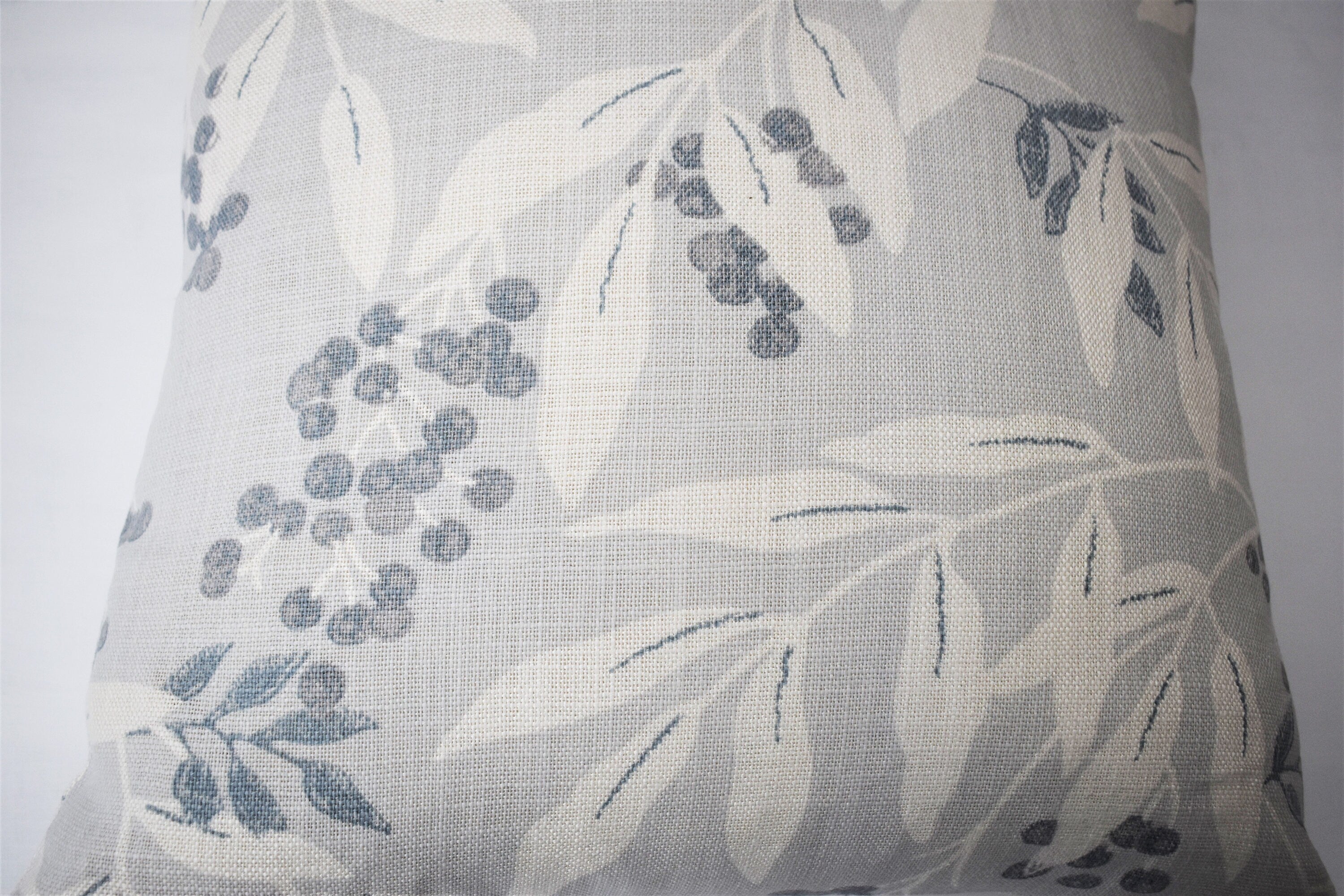 Laura Ashley Silver Cushion : Handmade in Greendale Fabric