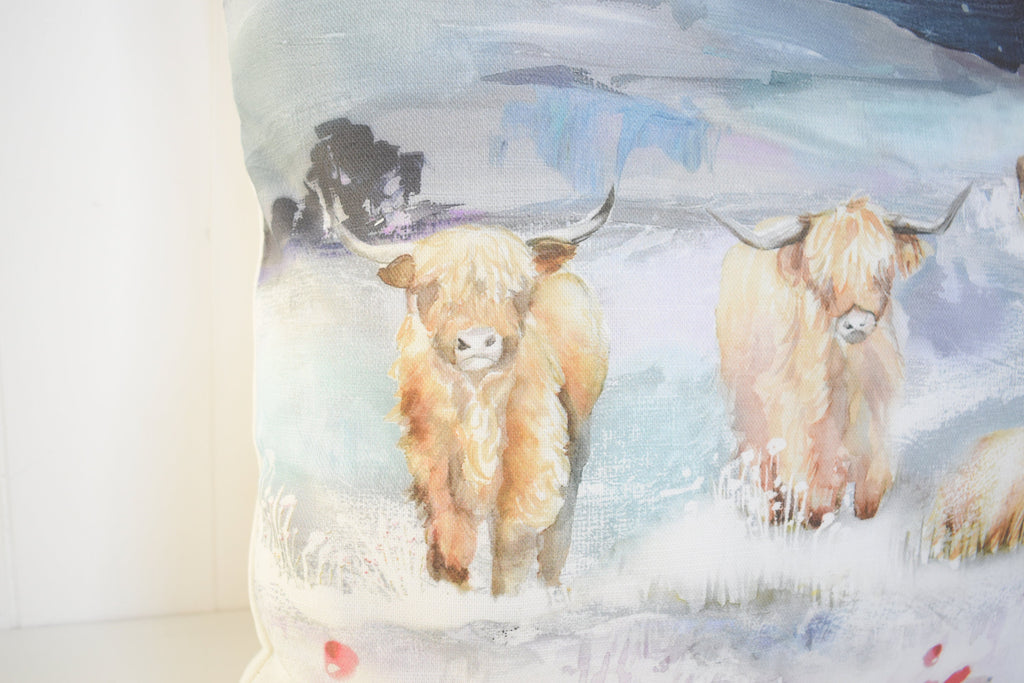 Voyage Maison Highland Cow Cushion: Laura Ashley Backing