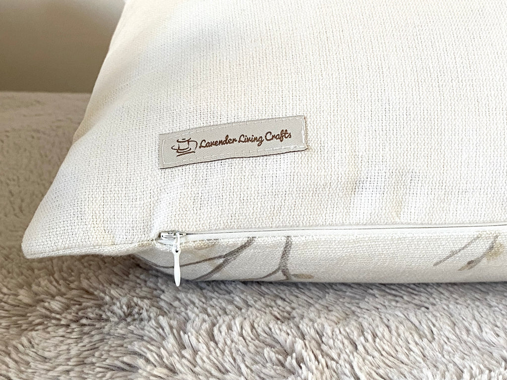 Laura Ashley Pussy Willow Dove Grey Cushion, Off White Dove Grey backed in Laura Ashley Austen Fabric, Handmade with a Zip Fastening, 16"