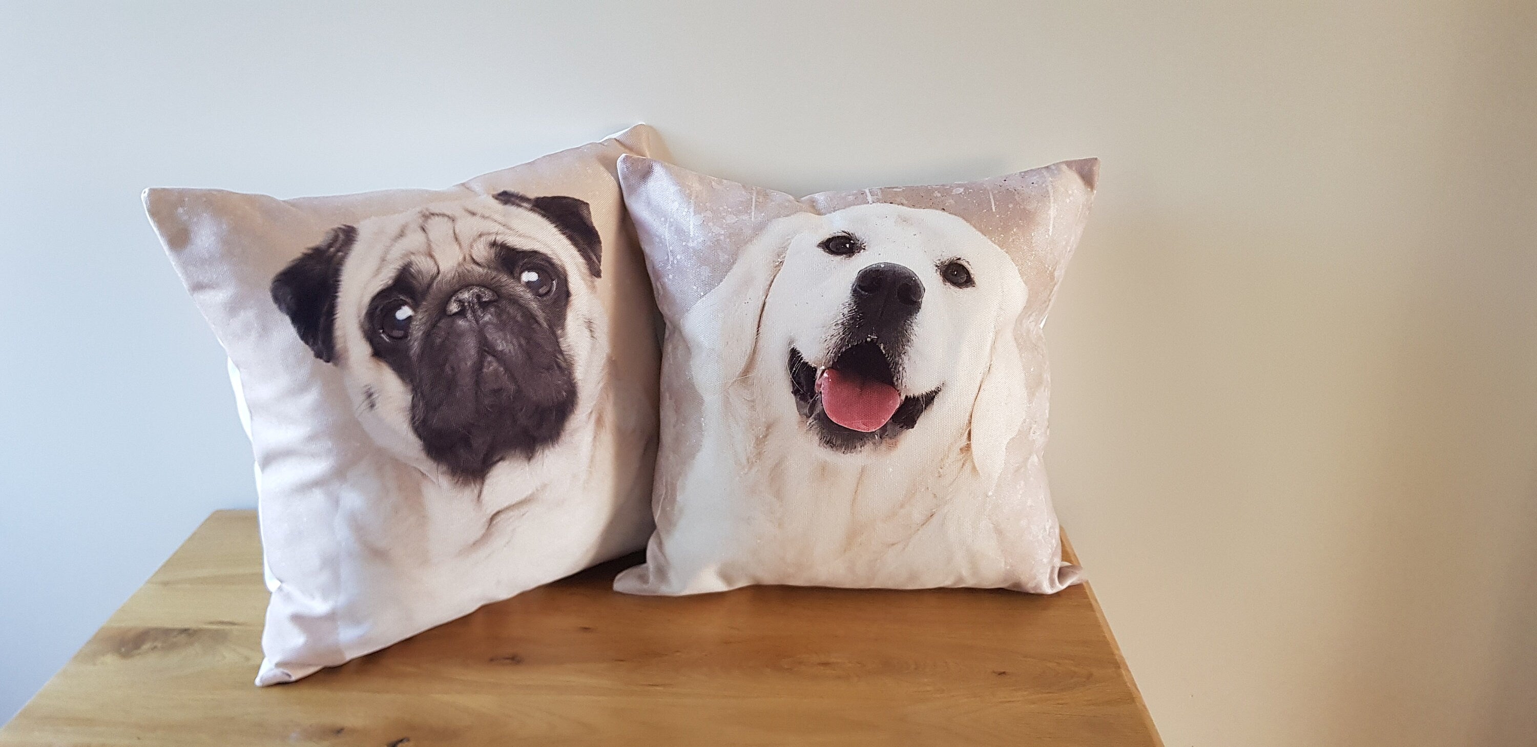 Handmade Pug Art Cushion: Contemporary Dog Pillow, Choice of Cover Only or Cover + Pad