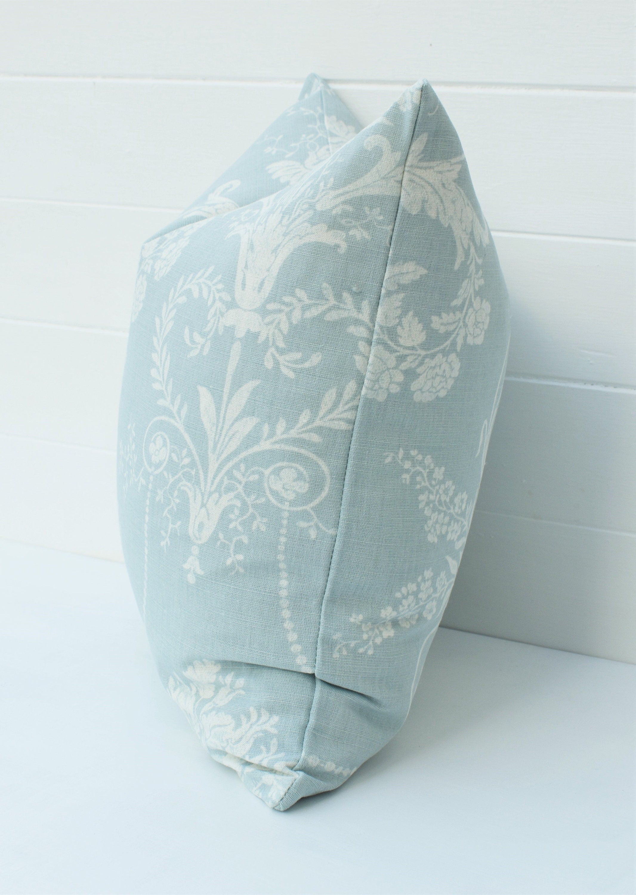 Laura Ashley Josette Duck Egg Cushion : Handmade Linen Blend with Zip Fastening 16"