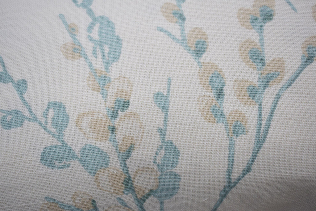 Laura Ashley Pussy Willow Duck Egg Cushion, Floral Pillow with Austen Off White back, Handmade with a Zip fastening.