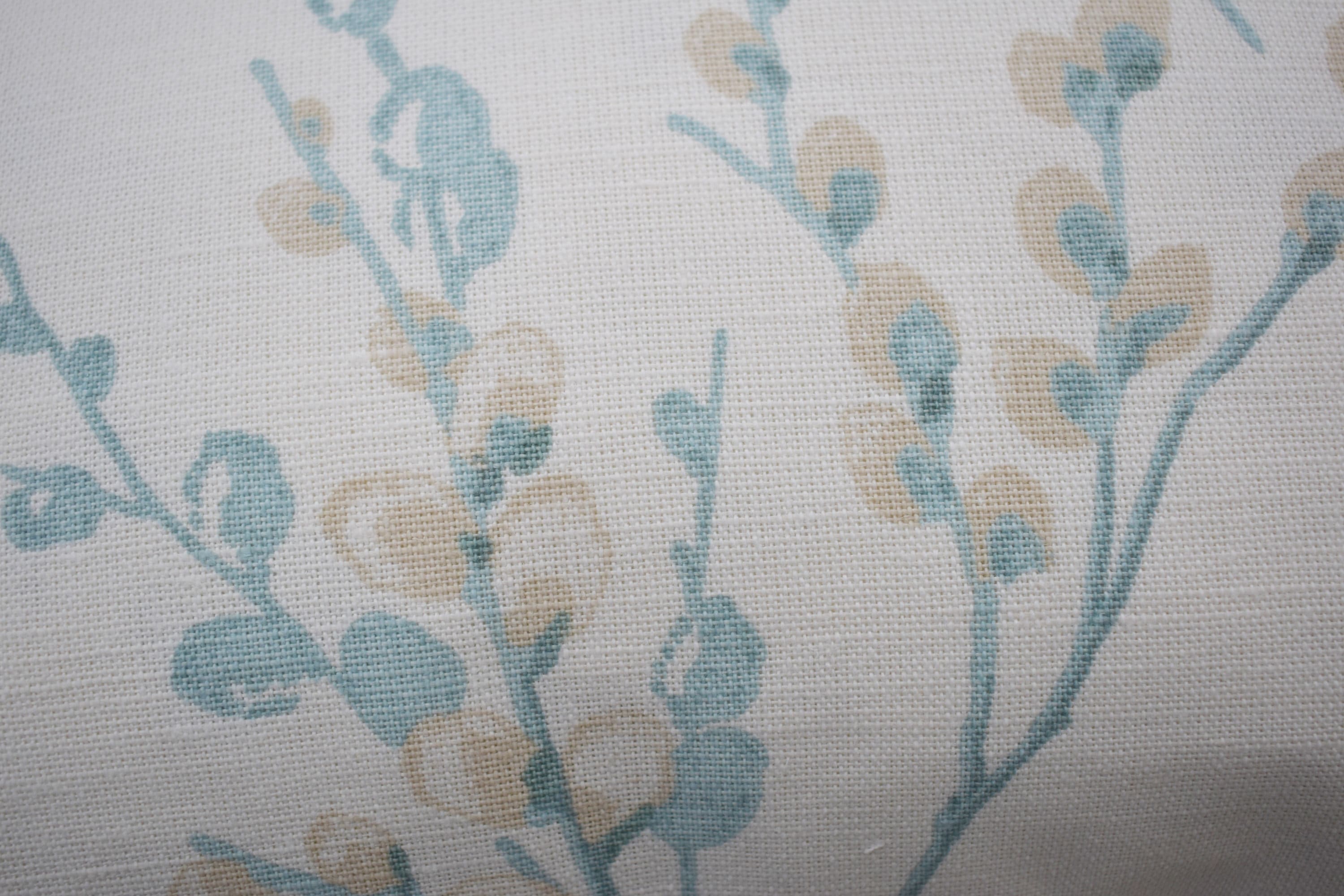 Laura Ashley Pussy Willow Duck Egg Cushion, Floral Pillow with Austen Off White back, Handmade with a Zip fastening.
