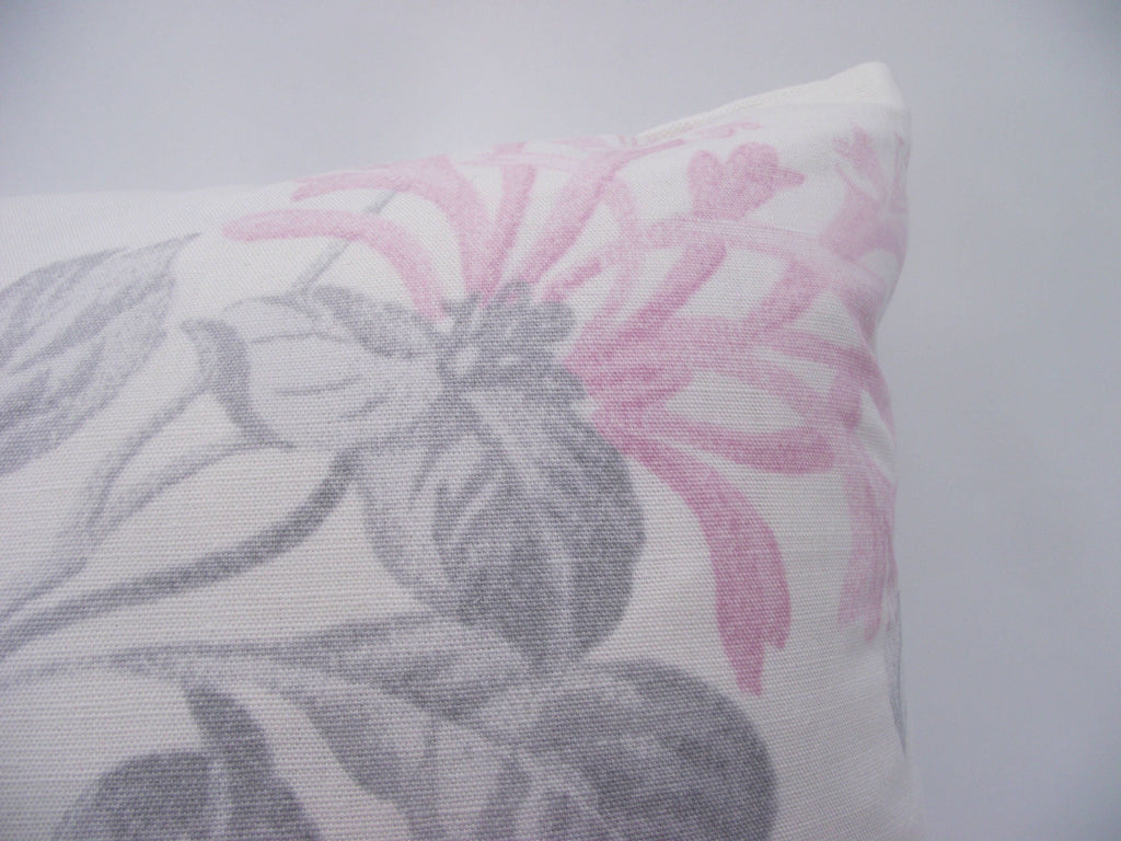 Handmade Laura Ashley Pink Floral Cushion: Honeysuckle Trail Pillow 16"