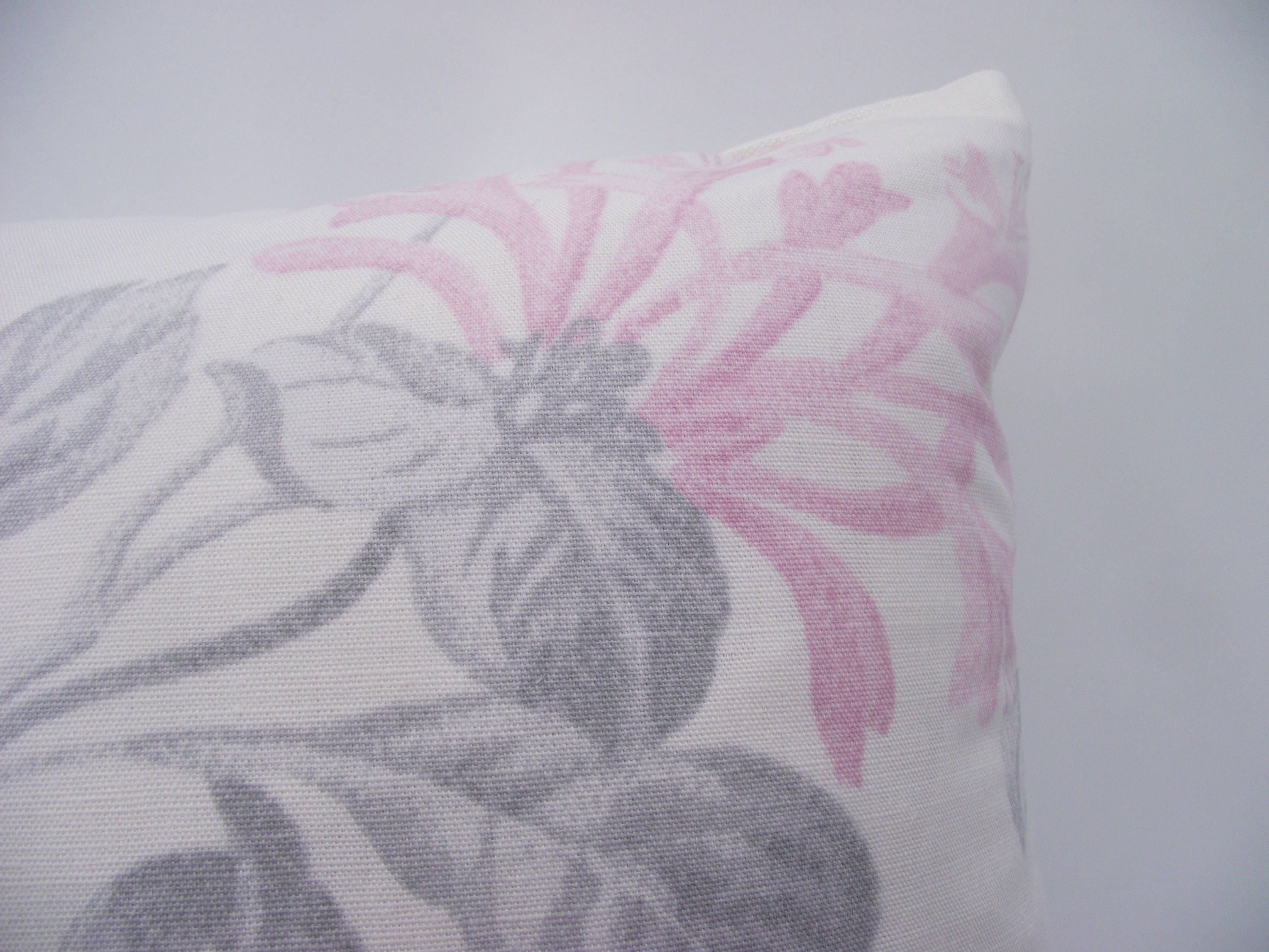 Handmade Laura Ashley Pink Floral Cushion: Honeysuckle Trail Pillow 16"
