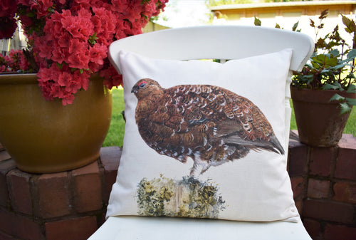 Bird Grouse Cushion, Wendy Darker Art Print, Choice of Cover Only or Cover + Pad