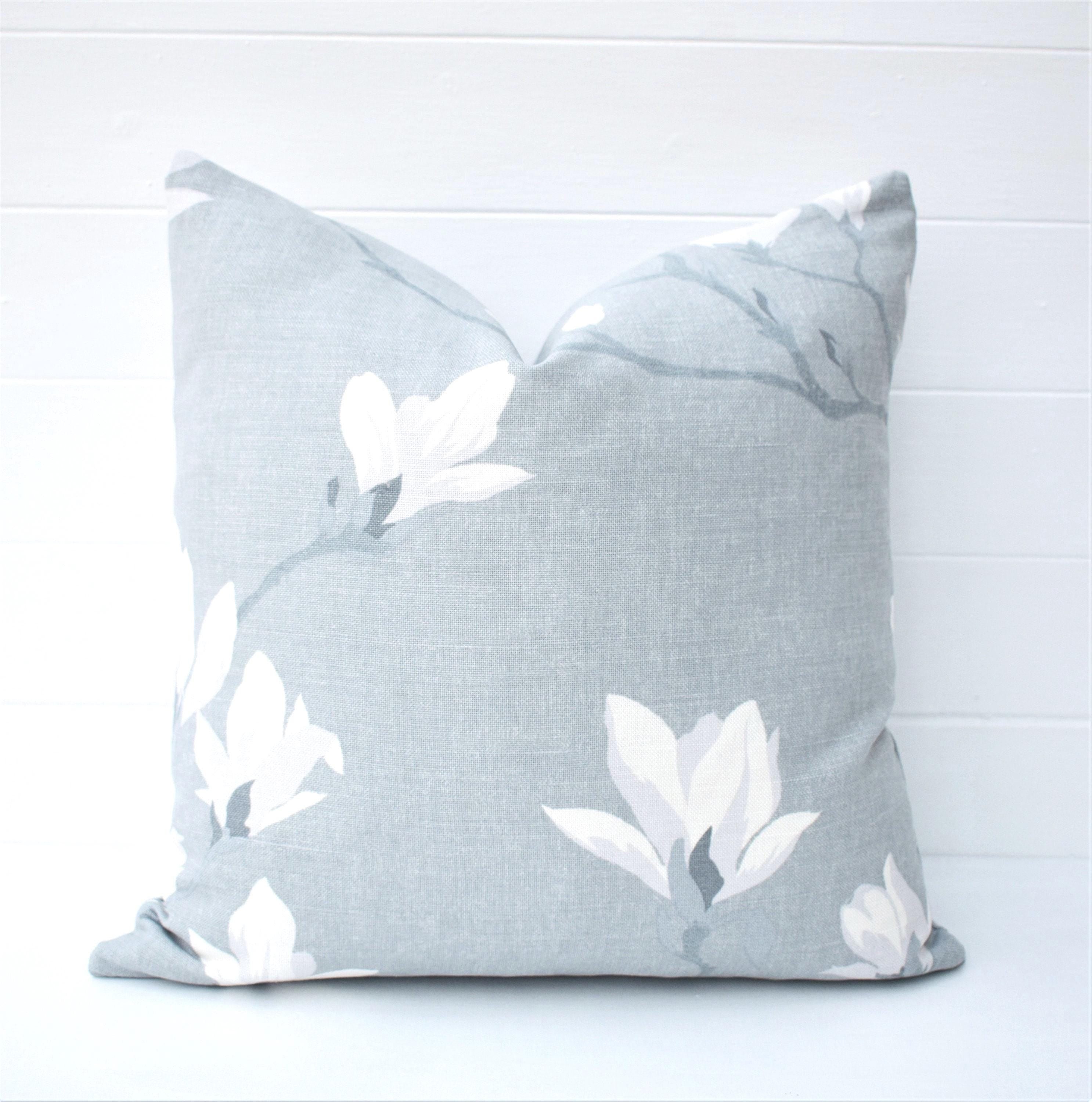 Laura Ashley Magnolia Grove Grey Cushion, Double sided, Handmade with a zip fastening