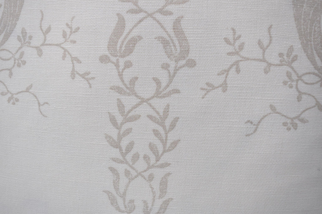 Handmade Laura Ashley Cushion, Josette Dark Linen, Austen Off White Back