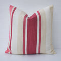 Laura Ashley Awning Stripe Cranberry Stripe Cushion : Handmade with Zip Fastening 16"
