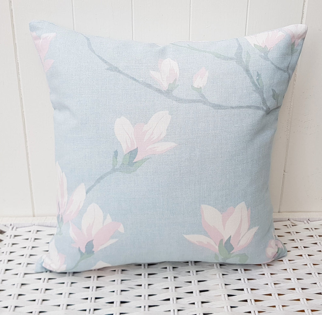 Handmade Laura Ashley Magnolia Grove Cushion : Hedgerow Green / Sage on both sides with Zip Closure 16"