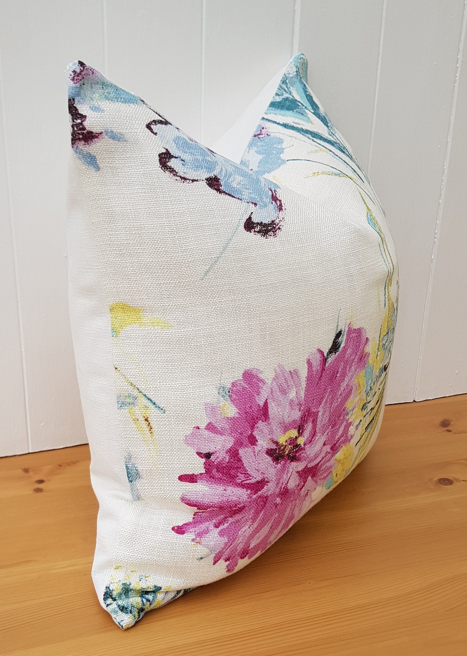 Laura Ashley cosmos Floral Cushion : Handmade with Laura Ashley Austen back, 16"