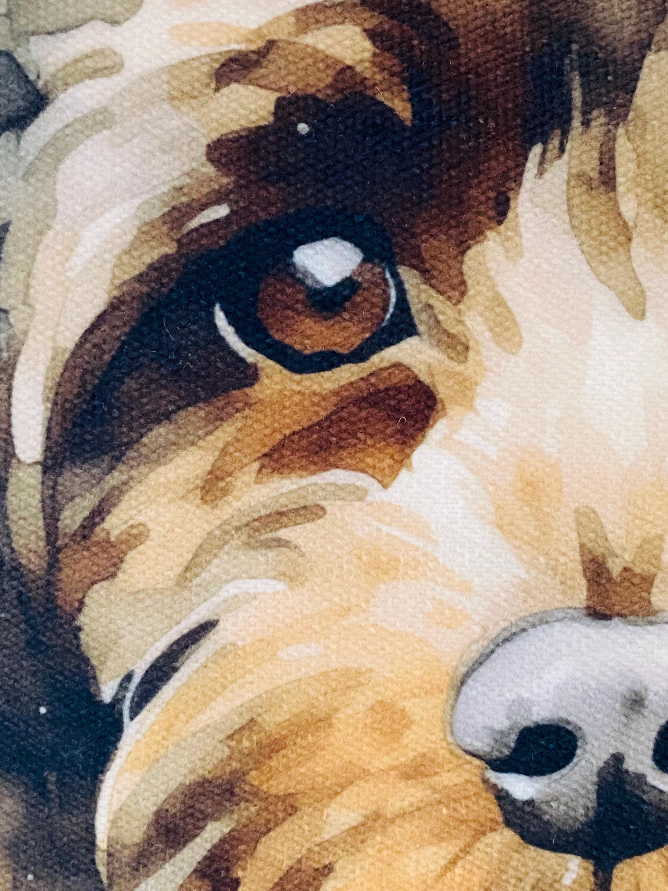 Cockapoo Chocolate Dog Cushion : Grunge Watercolour , Cover Only or Cover + Pad