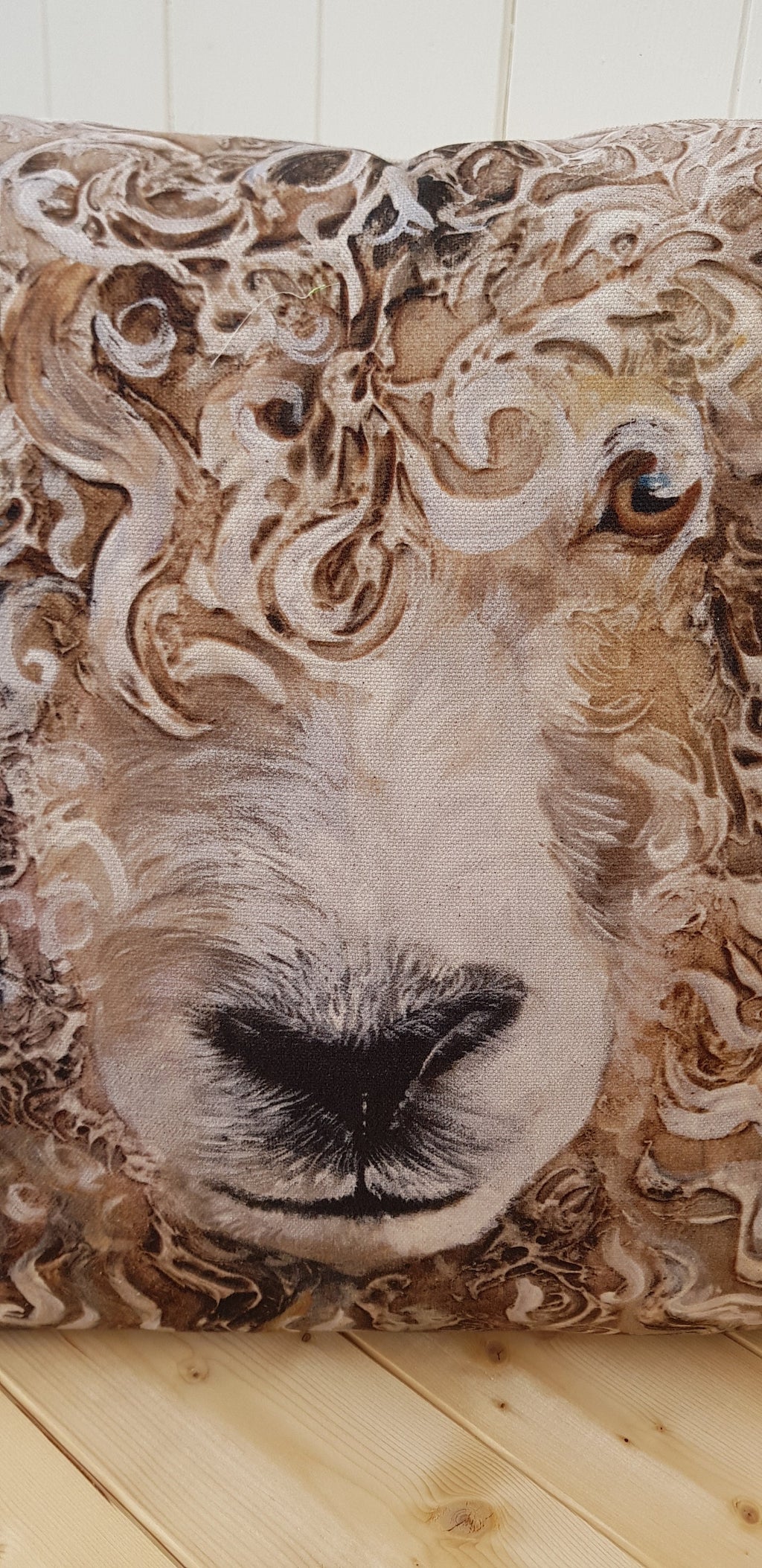 Handmade Sheep Pillow: Wendy Darker Art Print, Choice of Cover Only or Cover with Pad
