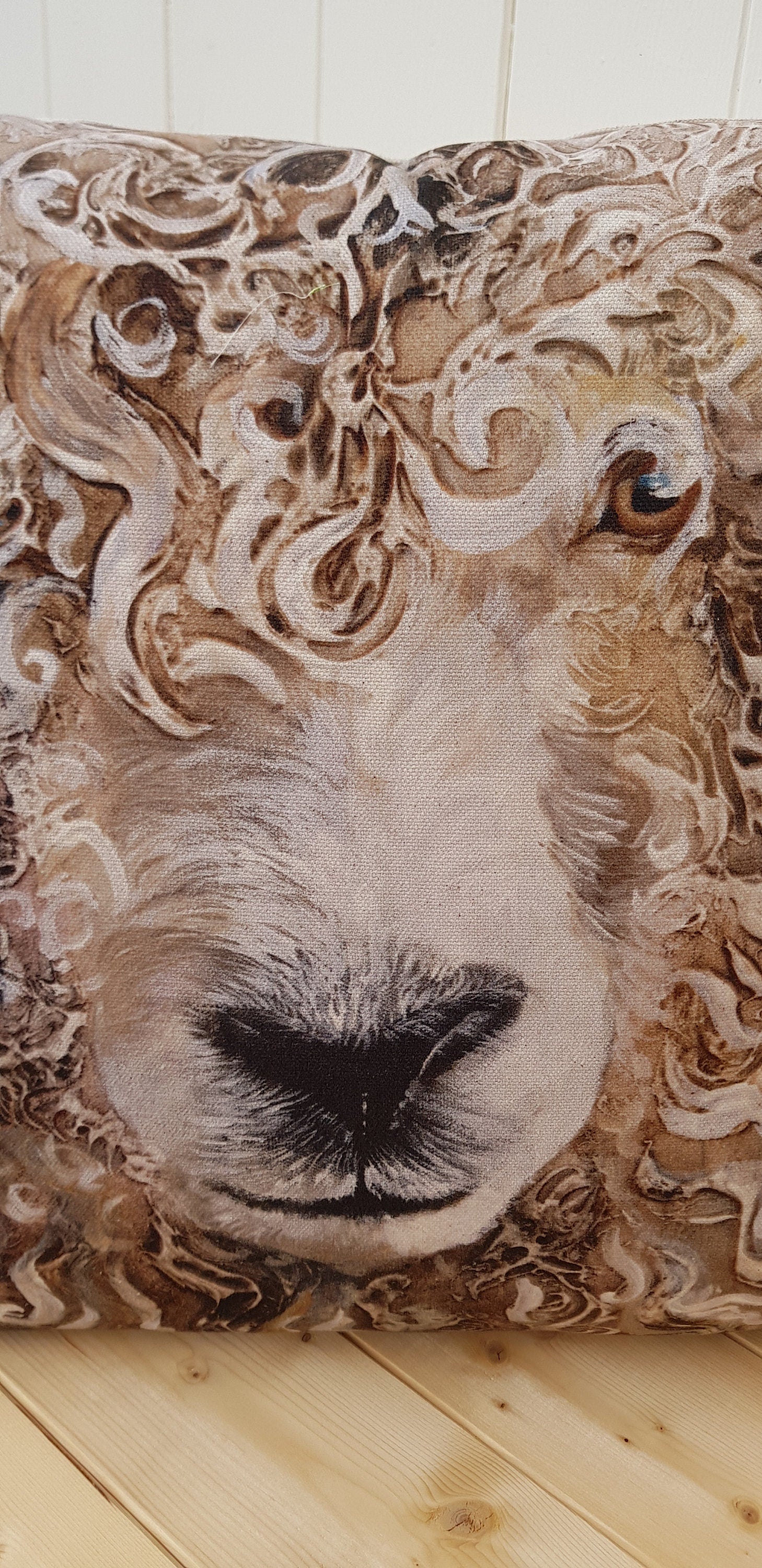 Handmade Sheep Pillow: Wendy Darker Art Print, Choice of Cover Only or Cover with Pad